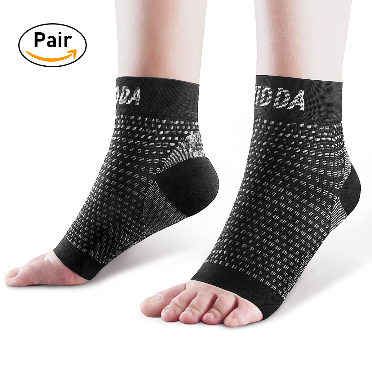 Ankle Brace for Men Women Pair AVIDDA Plantar Fasciitis Socks with Arch Support Compression Ankle Support Foot Sleeve for Achilles Tendon Support Swelling Eases Heel Pain Relief Black Small 