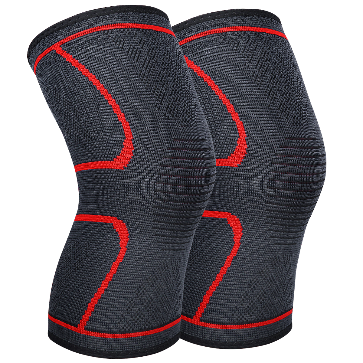 Knee Brace Support Pair for Men Women, AVIDDA Compression Knee Sleeve for Joint Pain Relief, Arthritis, Meniscus Tear, Injury Recovery, Running, Squats, Weight Lifting, Football Red M